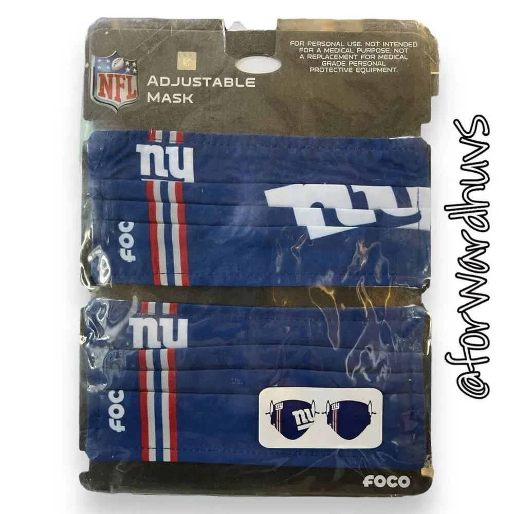 New York Giants NFL Gameday Adult Mask Set New in Package